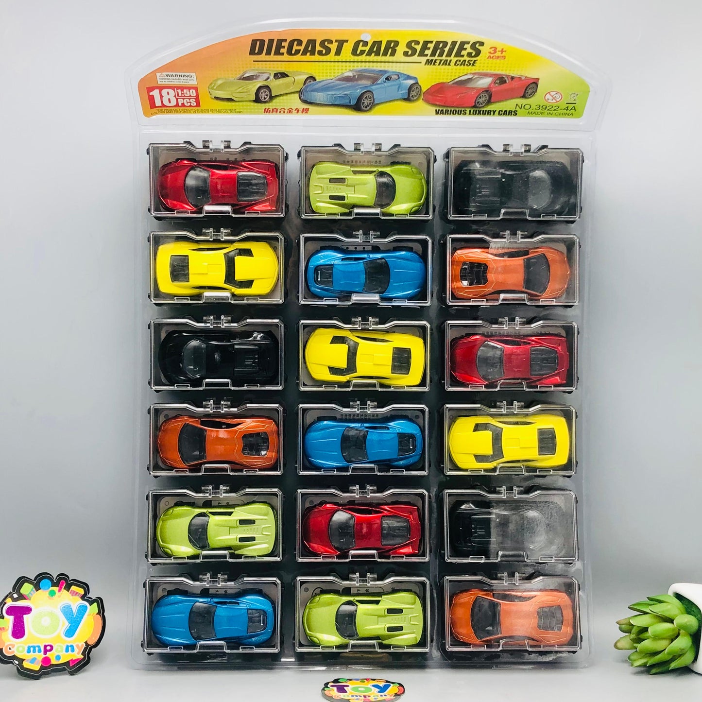 18Pcs Mini Diecast Pullback Cars With Display Box
